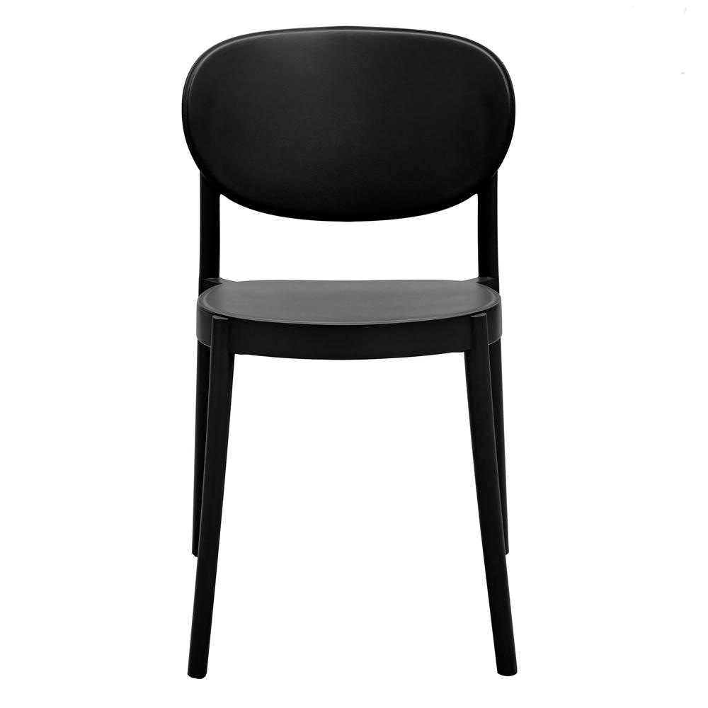 Midcentury Polypropylene Side Chair, Set of 4, Black