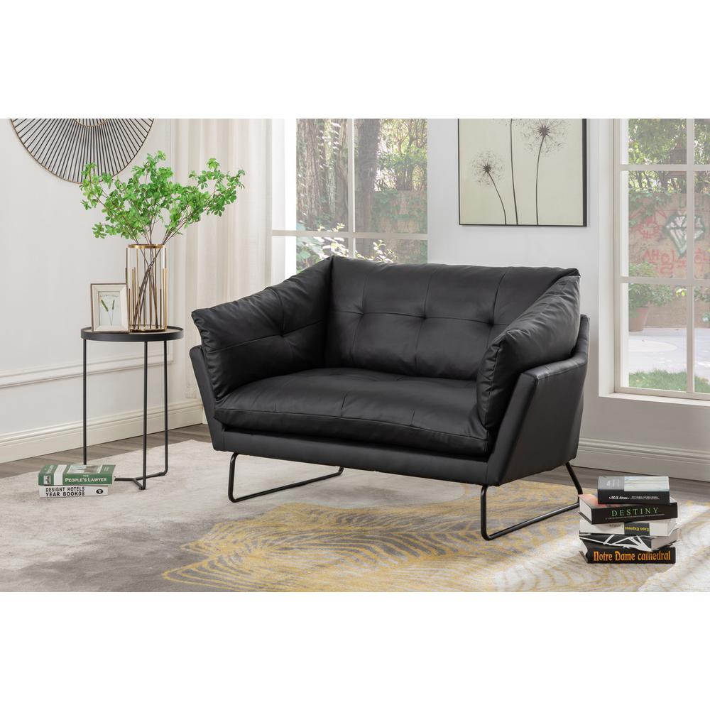 Karla Black PU Leather Contemporary Loveseat