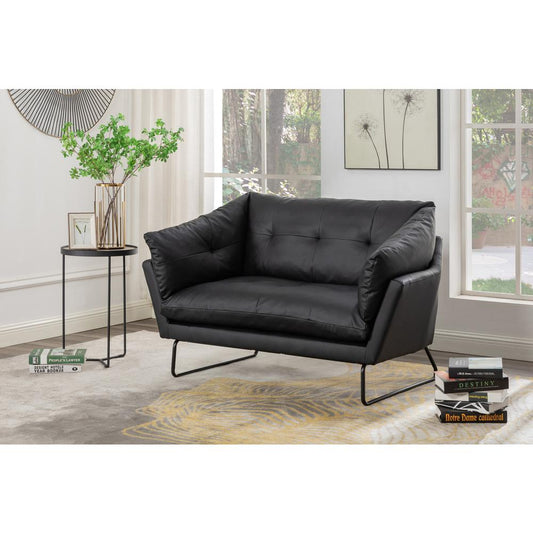 Karla Black PU Leather Contemporary Loveseat