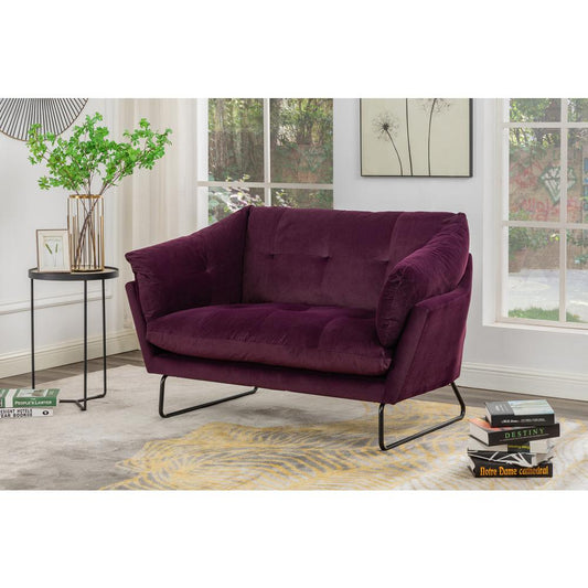 Karla Purple Velvet Contemporary Loveseat