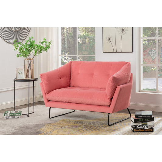 Karla Pink Velvet Contemporary Loveseat