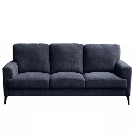 Black Fabric Sofa with Black Metal Legs