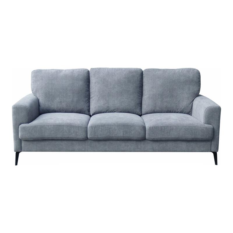 Gray Fabric Sofa with Black Metal Legs