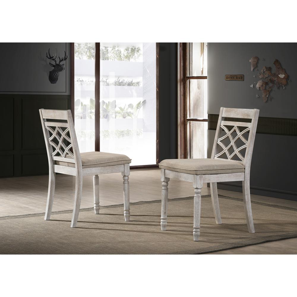 Havanna Set of 2 Off White 19" Wide Contemporary Fabric Chair with Cushion