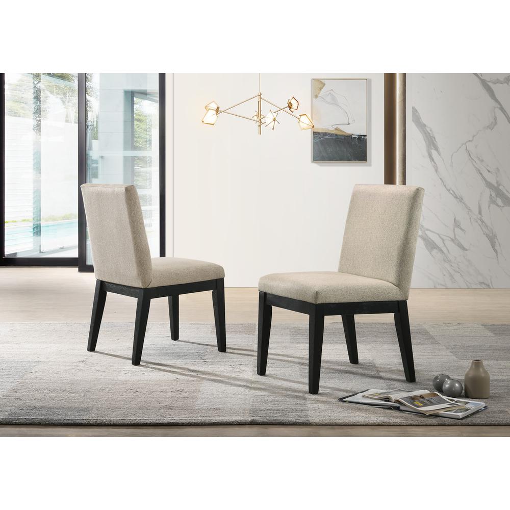 Jasper Set of 2 Beige Contemporary Fabric Dining Chair