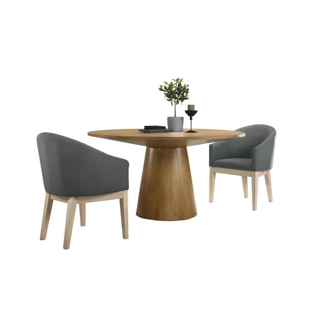 Jasper Driftwood Finish 3 Piece Round Dining Table Set