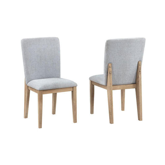 Caspian Set of 2 Gray Linen and Oak Finish Dining Chair