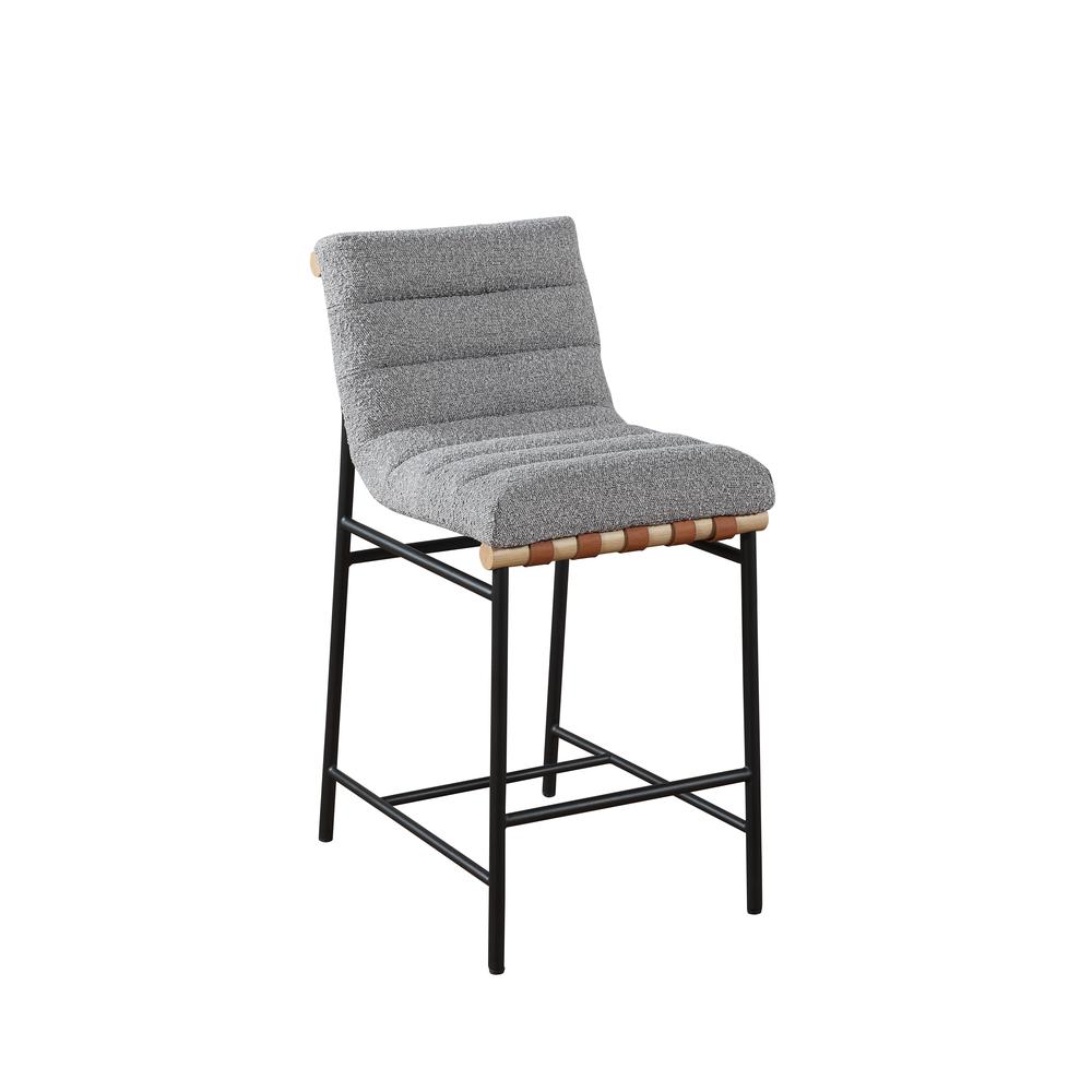 Lahni Gray Boucle Fabric Counter Height Chair