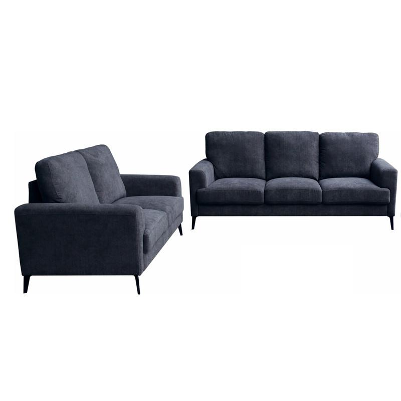 Black Fabric Sofa Loveseat Living Room Set