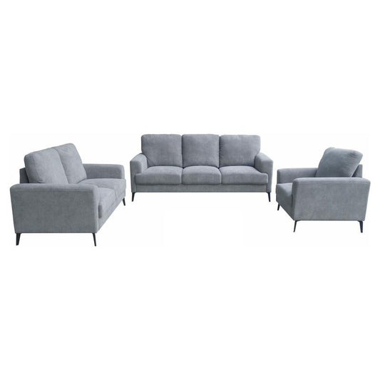 Gray Fabric Sofa Loveseat Chair Living Room Set