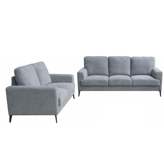 Gray Fabric Sofa Loveseat Living Room Set