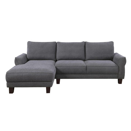 Gray Sherpa 96" Wide Sectional Sofa with Left-Facing Chaise