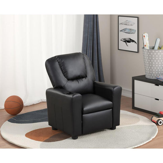 Marisa Black PU Leather Kids Recliner Chair