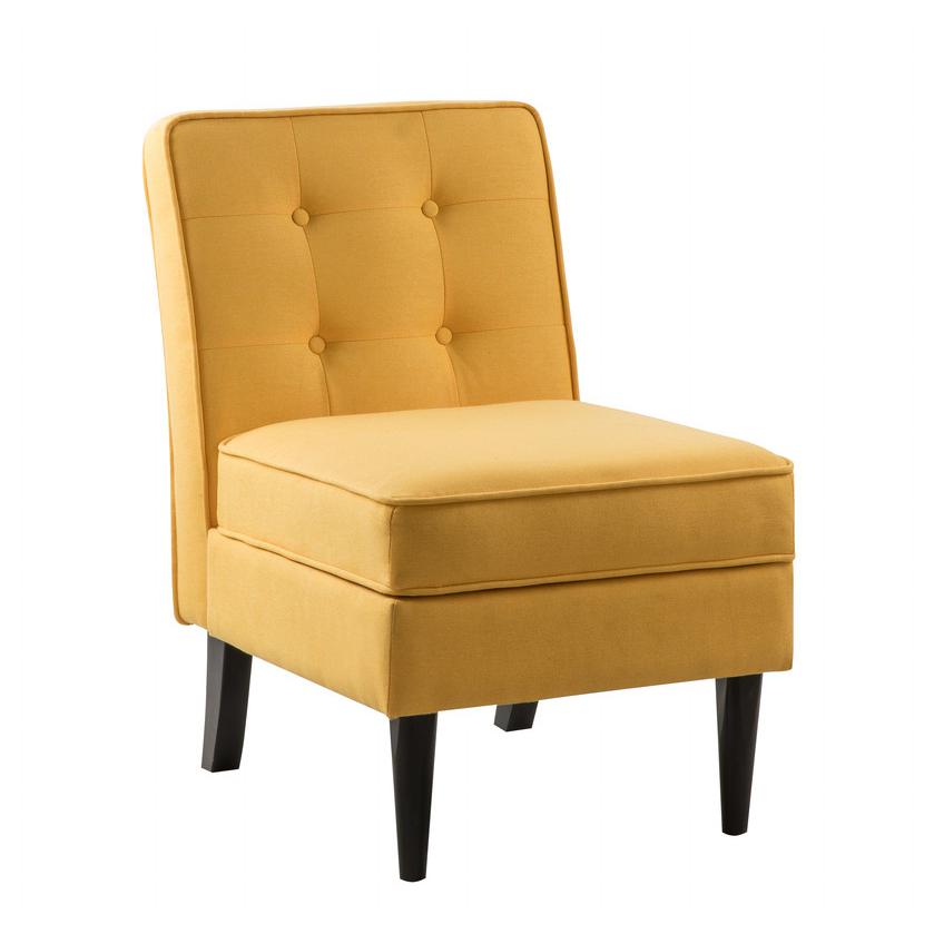 Oliver Yellow Fabric Storage Accent Chair