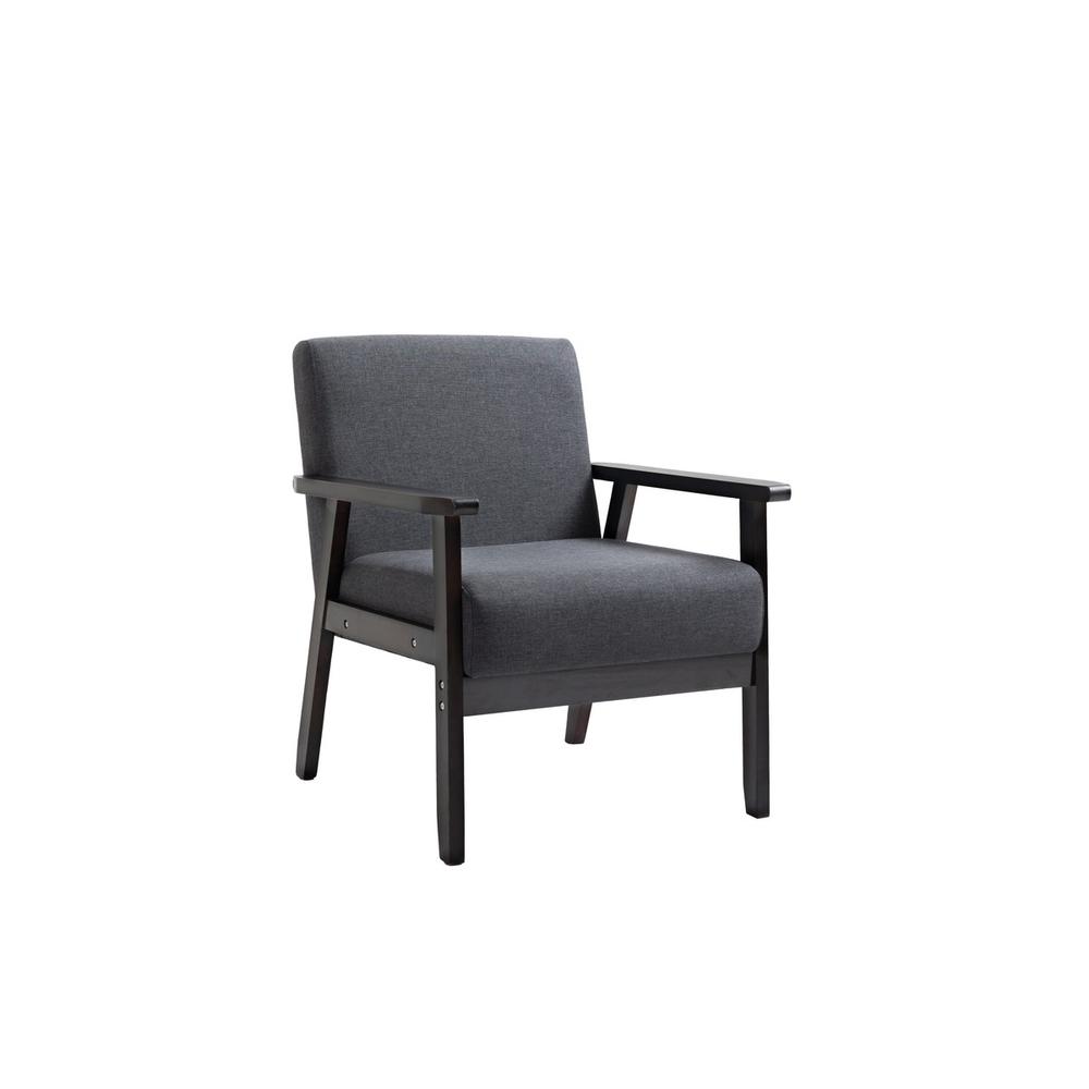 Bahamas Dark Gray Linen Fabric Chair