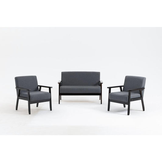 Bahamas Espresso Loveseat and 2 Chair Living Room Set