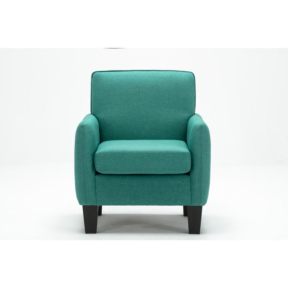 Mia Green Linen Fabric Accent Armchair