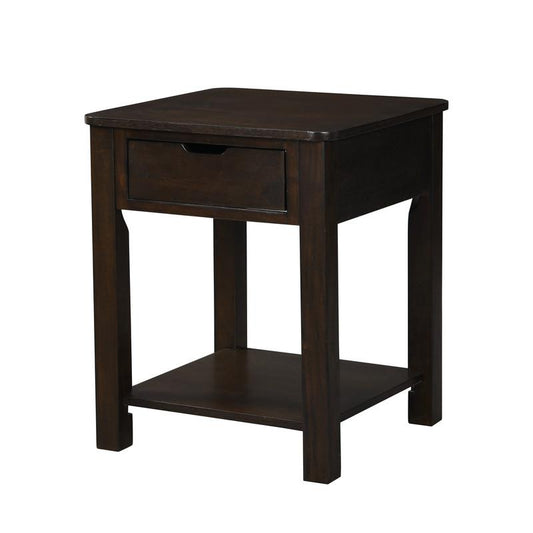 Flora Dark Brown MDF End Table with Drawer