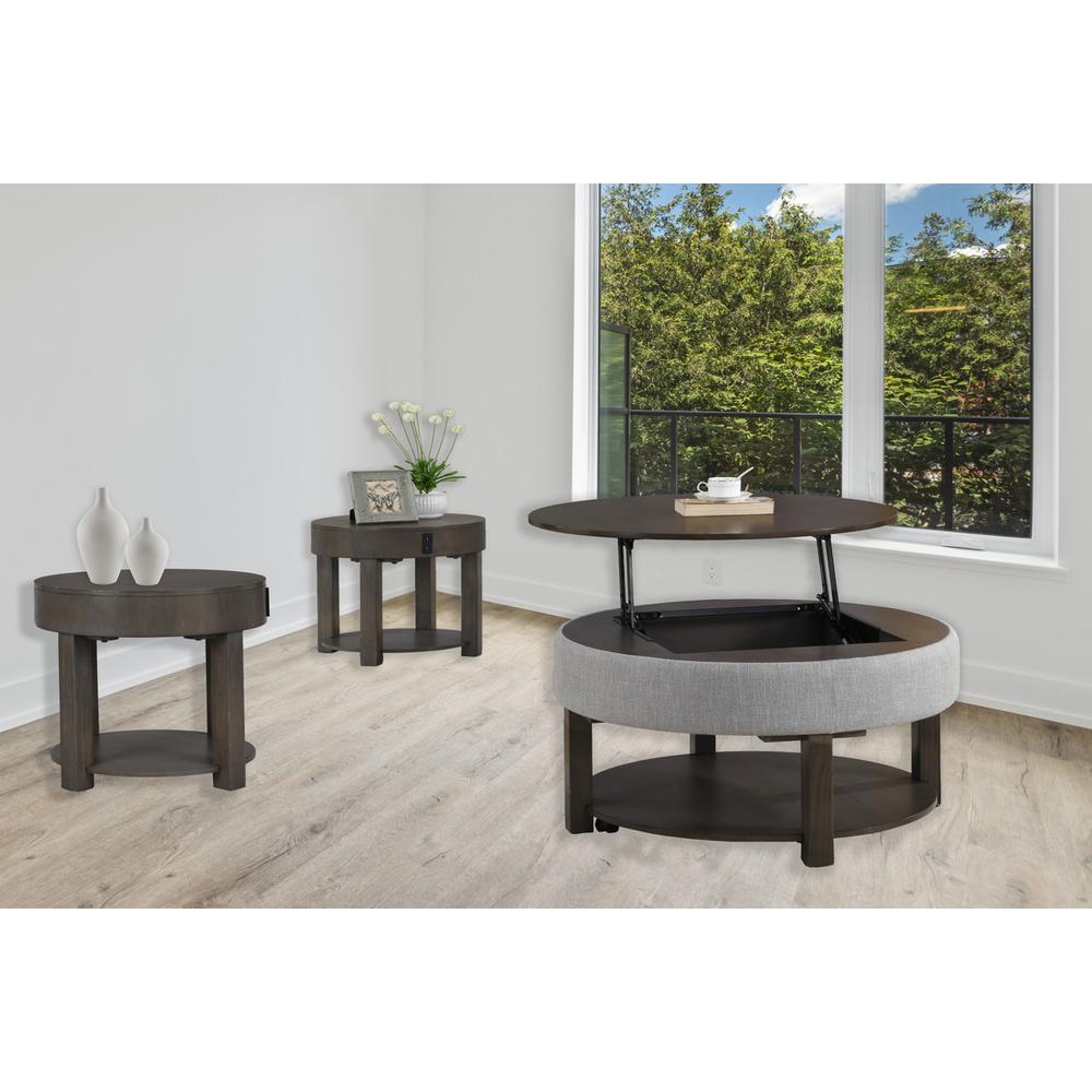 Jonah 3 Piece Light Brown MDF Lift Top Coffee and End Table Set