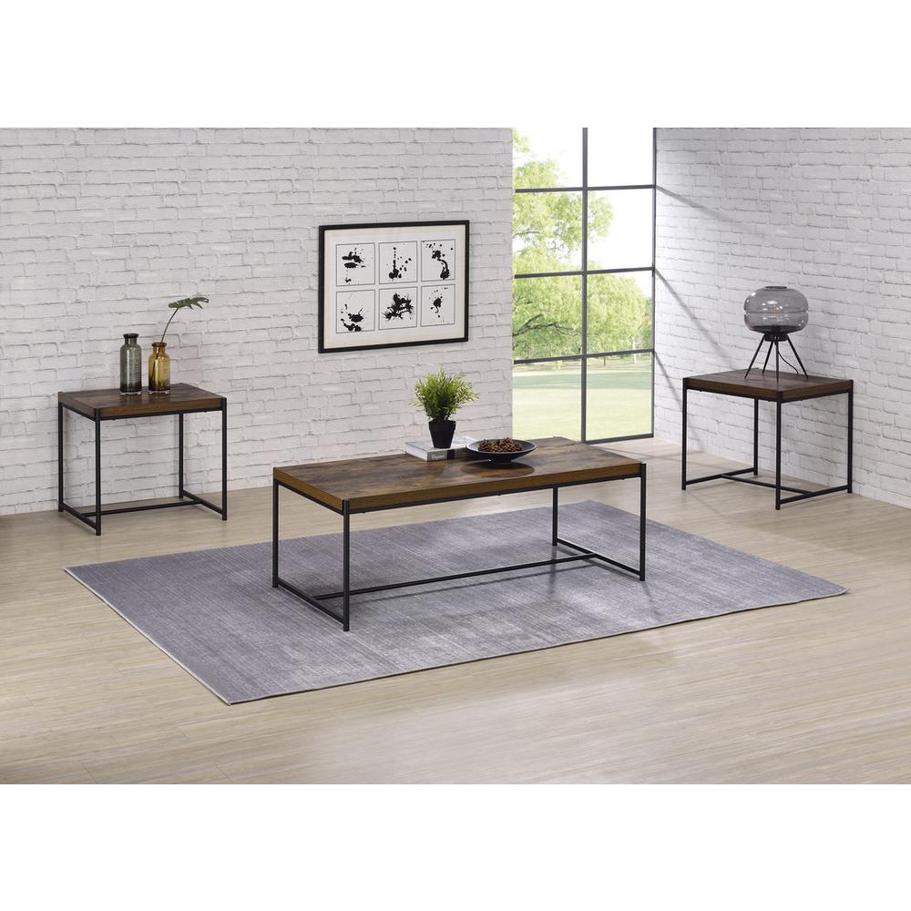 Lennox 3 Piece Brown Coffee and End Table Set