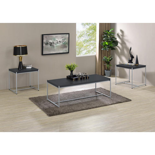 Lennox 3 Piece Black Coffee and End Table Set