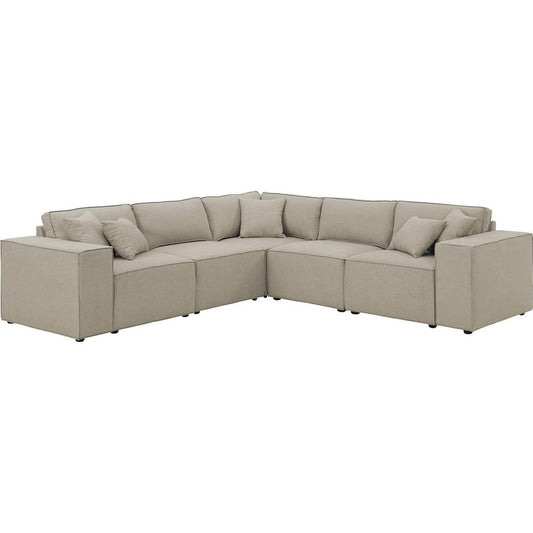 LILOLA Jenson Modular Sectional Sofa in Beige Linen