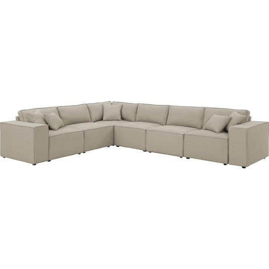 LILOLA Janelle Modular Sectional Sofa in Beige Linen