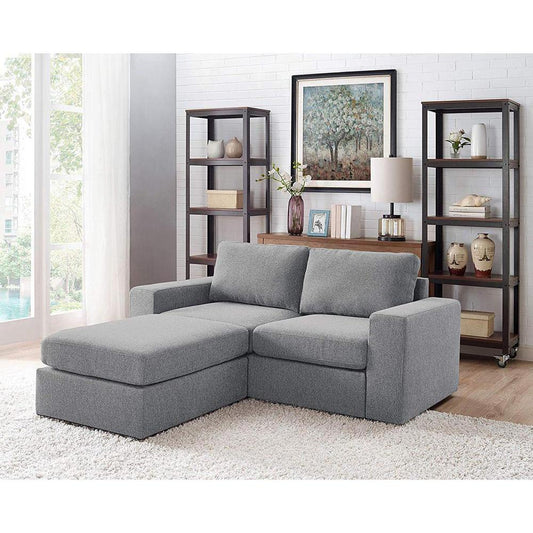 Arroyo Light Gray Linen Reversible Loveseat Chaise