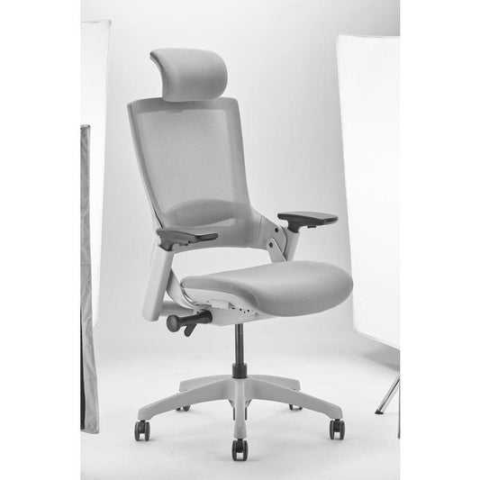 Luke Gray Office Chair with Mesh and Headrest