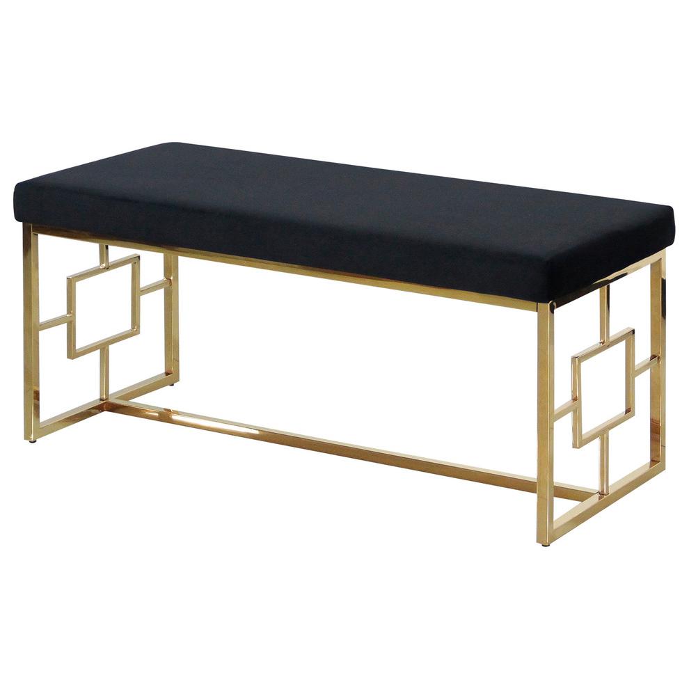 Black and Gold Stainless Steel Bench