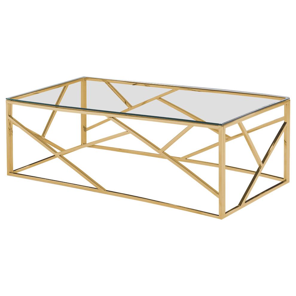 Best Master Morganna Stainless Steel Living Room Coffee Table in Gold