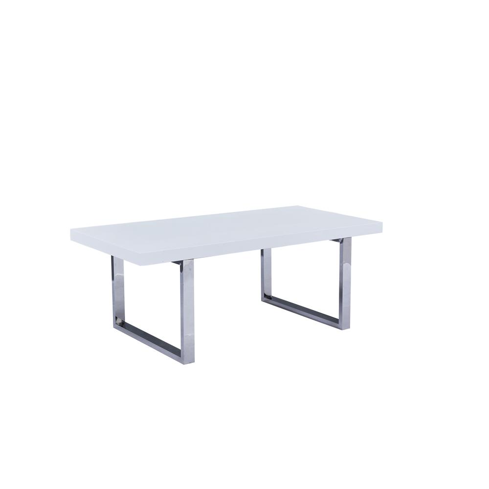 Best Master Furniture Judoc 79" Rectangular Metal Dining Table in White