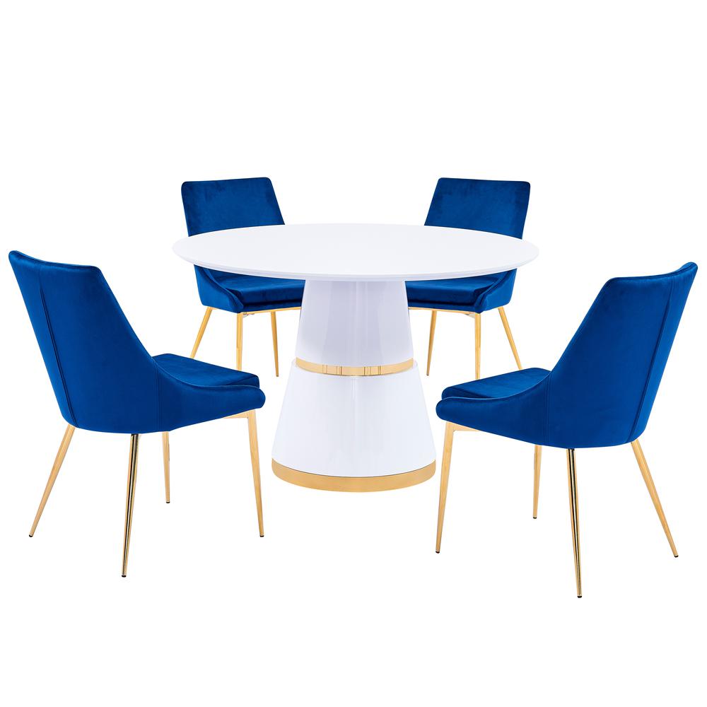 Taylor 5-Piece Dining Set in Blue