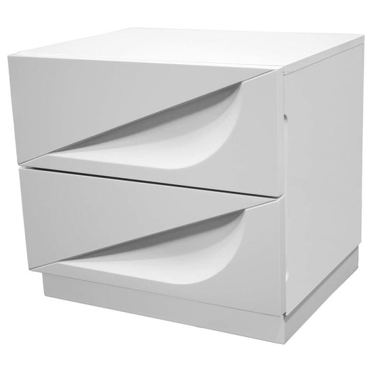 Best Master Madrid 2-Drawer Poplar Wood Nightstand in Off White