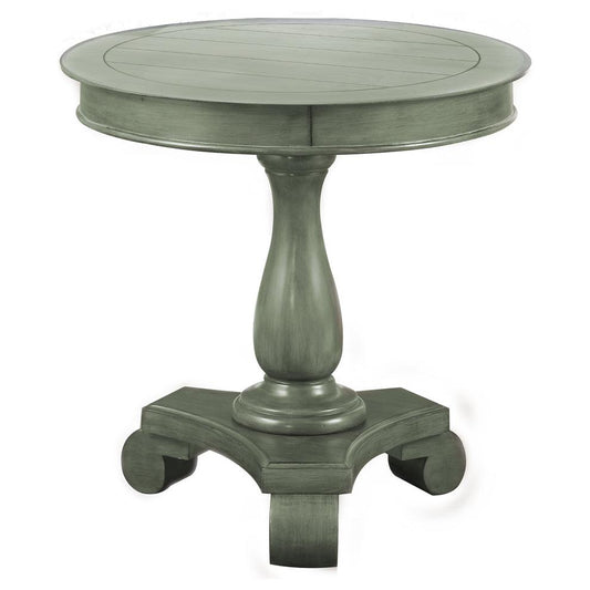 Best Master Furniture Engineered Wood Round End Table in Antique Teal