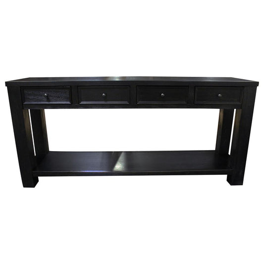 Newport Long Antique Black 4-Drawer Sofa Table