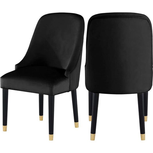 Best Master Serenity Velvet Black Side Chairs (Set of 2)