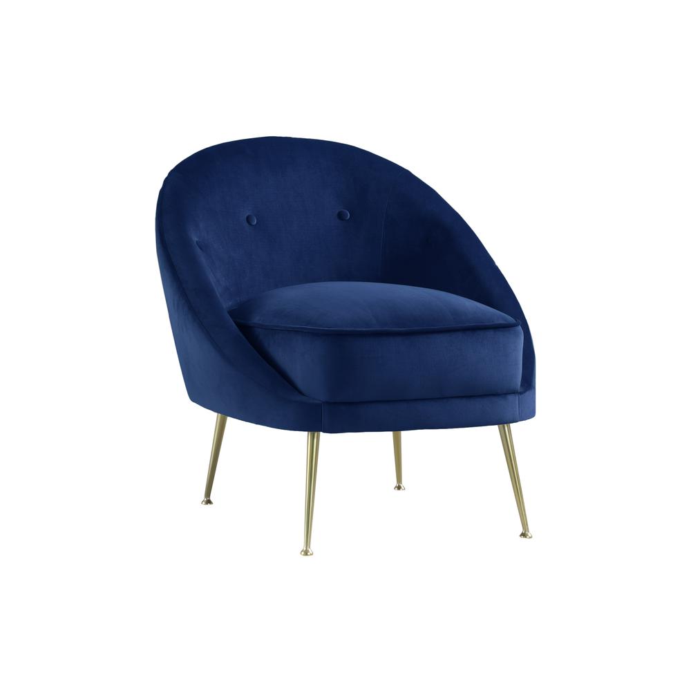 Best Master Furniture Olivia 19" Velvet Accent Chair with Gold Legs in Blue