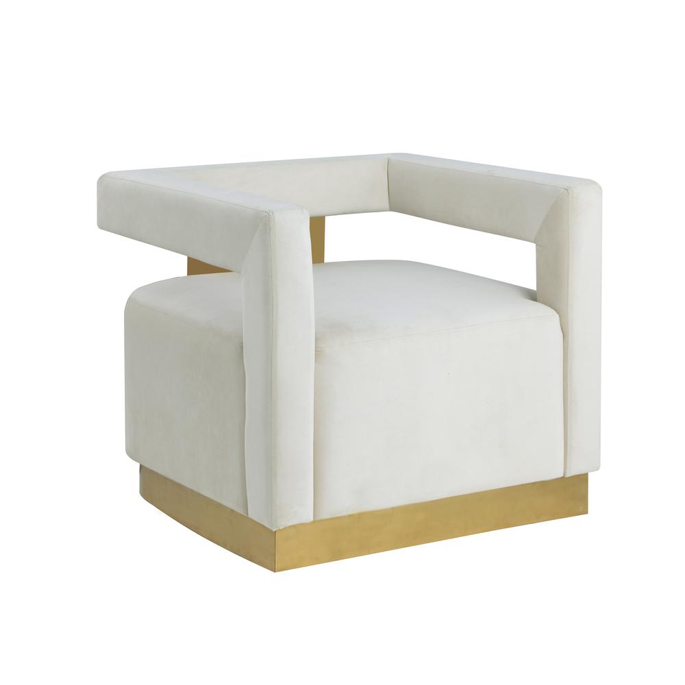 Connor Velvet Upholstered Accent Chair in Cream