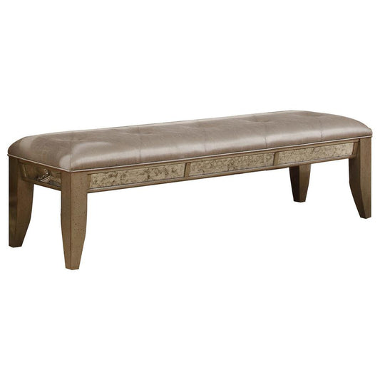 Ava Mirrored Silver Bronzed Bench