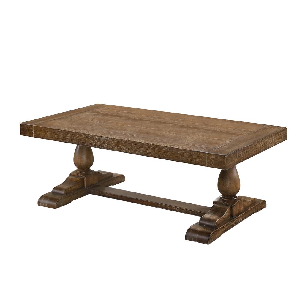 Best Master Furniture Amy 52" Transitional Wood Coffee Table in Driftwood