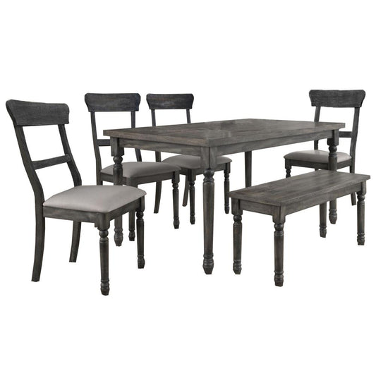 Gocha 6 Piece Weathered Grey Dining Set