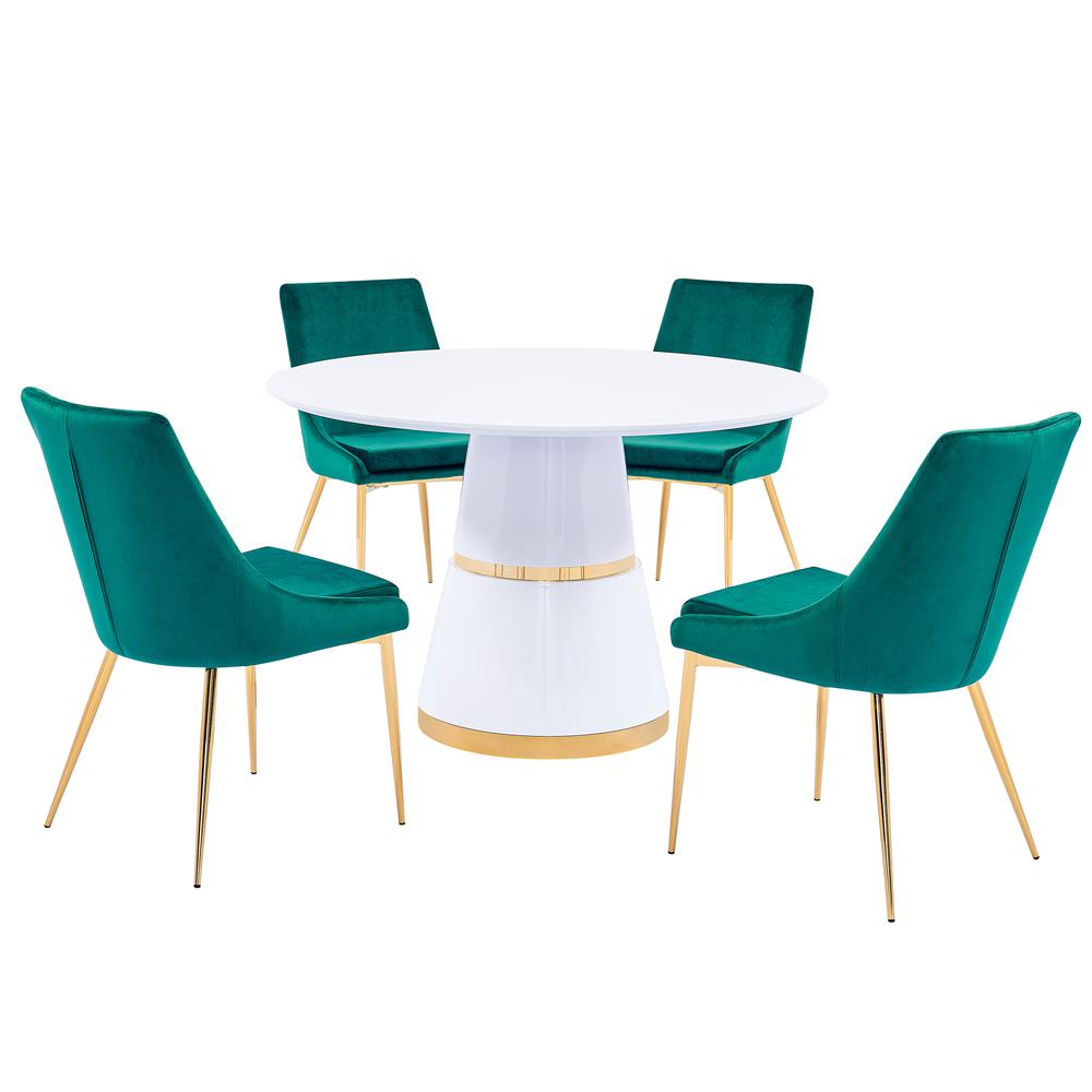 Taylor 5-Piece Dining Set in Green