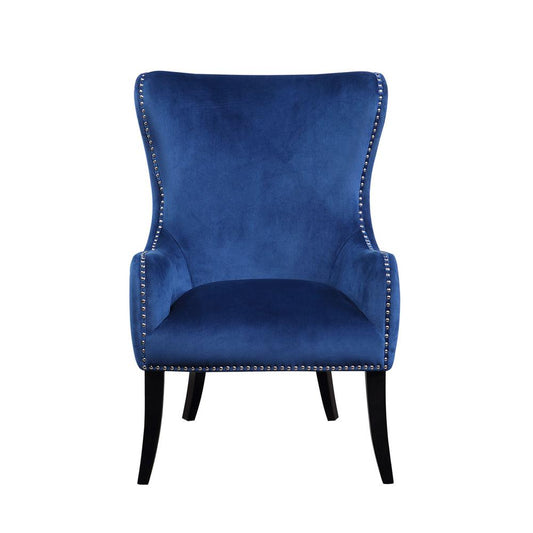 Best Master Furniture Valeria Blue Tufted Velvet Arm Chair