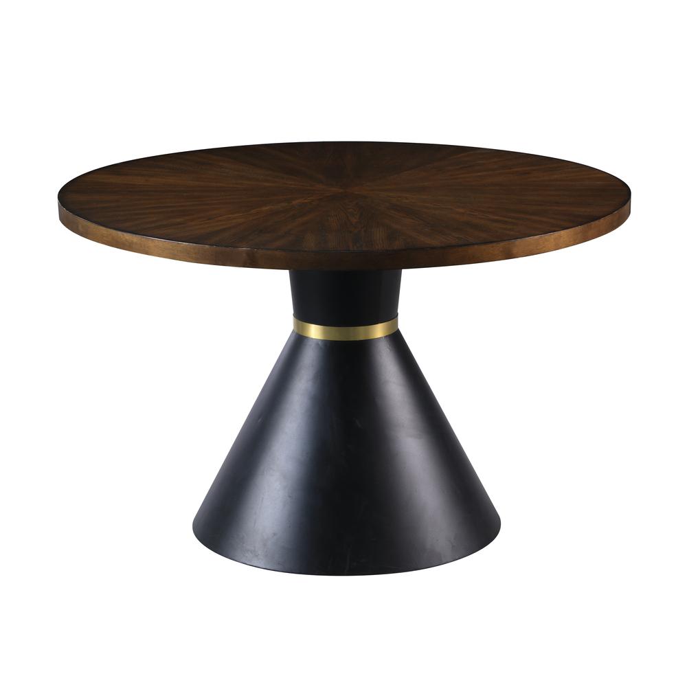 Hemingway Round Oak Dinette Table with Black Base