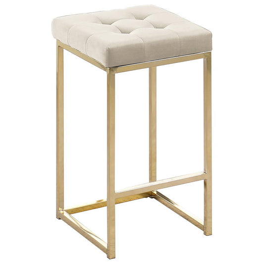 Jersey Blue Velvet Counter Height Stool in Gold (Set of 2)