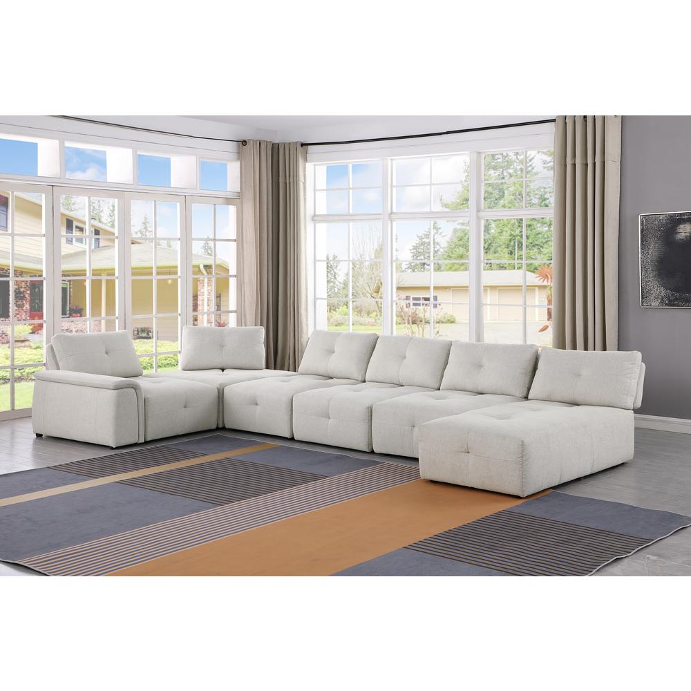 Nour Beige 7-Piece Sectional Set