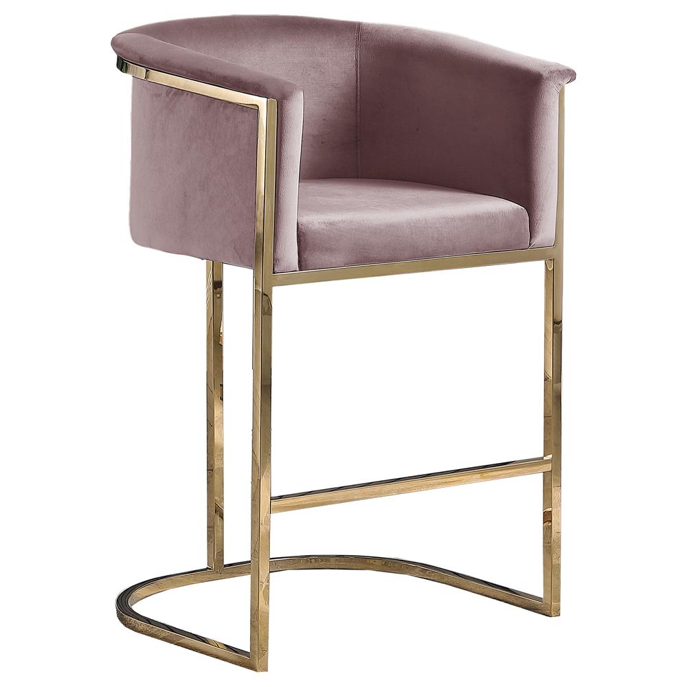 Lexie Pink Bar Stools with Gold Base(Set of 2)