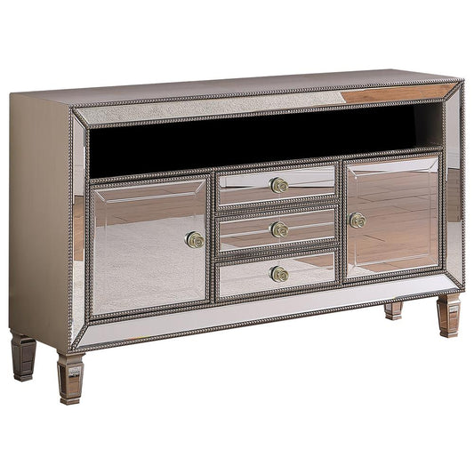 Limonite Modern Silver Mirrored TV Stand