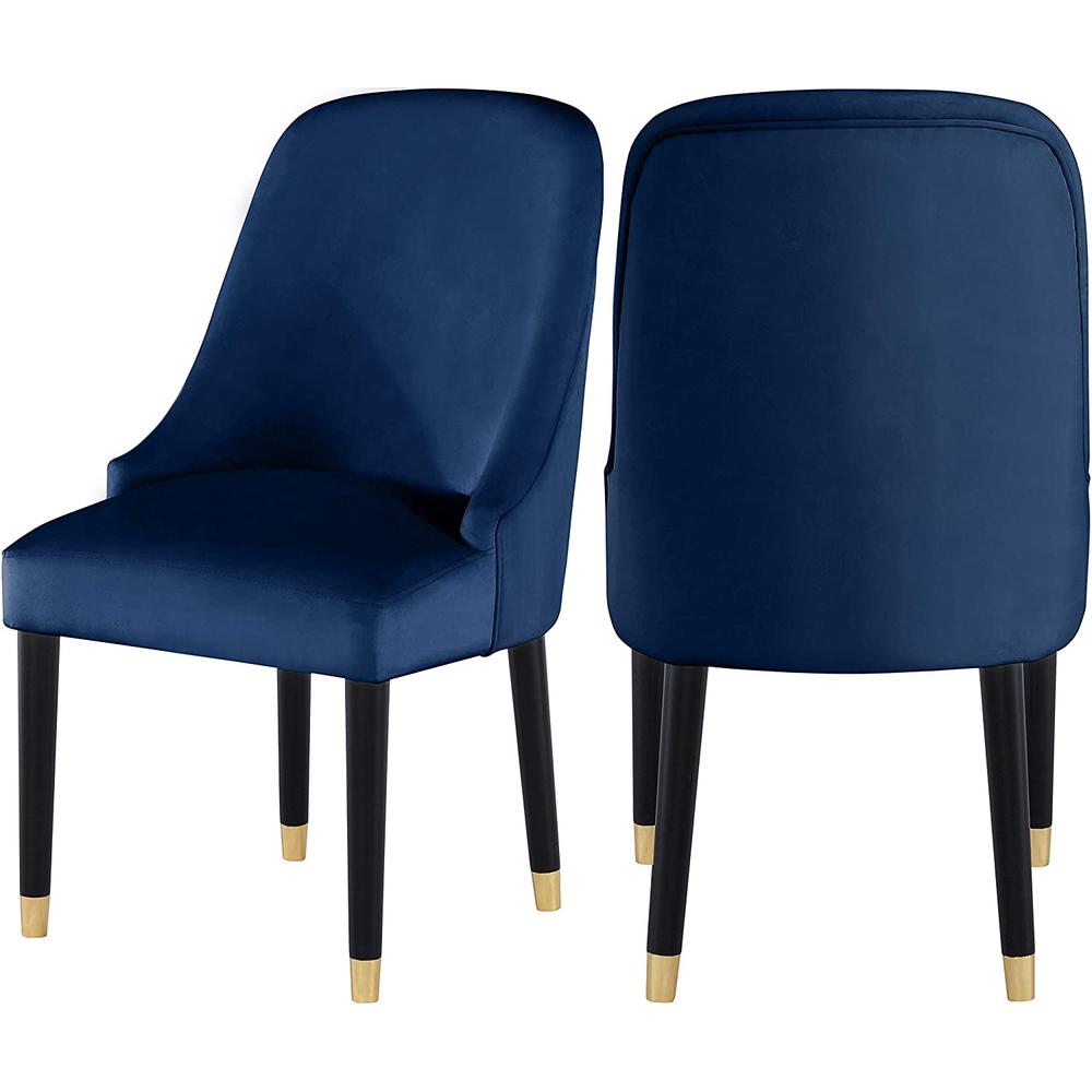 Best Master Serenity Velvet Navy Side Chairs (Set of 2)